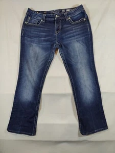 Miss Me Jeans Women's 34 Signature Boot Cut Embellished Western Cowgirl Denim Bl - Picture 1 of 11