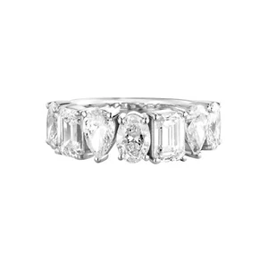 3.941 CTW 14K White Gold Lab Grown Diamond Wedding Band Ring MZ10687-2 - Picture 1 of 7