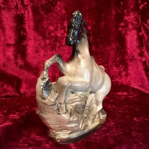 Rearing horse figurine ornament. Wild black beauty. Unusual statue.  - Picture 1 of 8