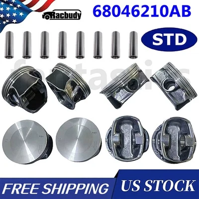 Engine Pistons Set For Chrysler Dodge Ram Charger Jeep 1500 2009-2016 5.7L HEMI - Imagem 1 de 4