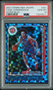 Panini NBA Hoops Cade Cunningham Hyper Blue 2021 #201 PSA 10 - Imagen 1 de 3