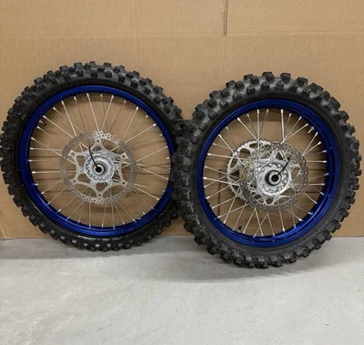 2022 Yamaha YZ450F OEM DID 19" / 21" Wheel Tire Set Blue Wheels #6602 - Image 1 of 4