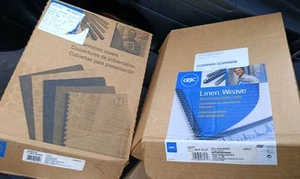 250 Stück GBC stabile Körnung Kunststoff Bindehüllen 2000016 & Leinengewebe 23327  - Bild 1 von 7