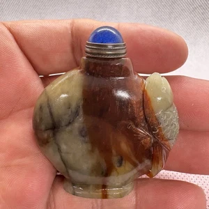 100%  Natural ，Hetian， Jade， Hand-carved Exquisite，Little bird，Snuff bottle - Picture 1 of 8