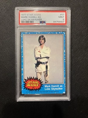 1977 Topps Star Wars Mark Hamill As Luke Skywalker #57 PSA 9 MINT - Image 1 of 2