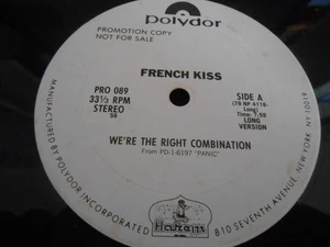 French Kiss - "We're The Right Combination"  POLYDOR US 12" Single PROMO - Picture 1 of 2