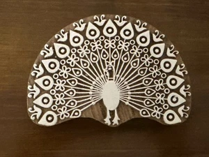Peacock Shape Design Printing Block Wooden Stamp New - Bild 1 von 2