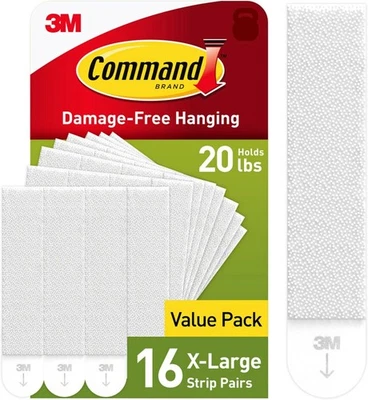 Command 20 lb XL Heavyweight Picture Hanging Strips 16 Pairs (32 Command Strips) - Image 1 of 4