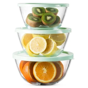 Concept Rührschüsseln mit Deckel, Glas Nesting Schüsseln, Platzsparende Lebensmittel Aufbewahrung... - Bild 1 von 6