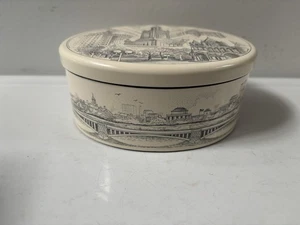 Faux Scrimshaw Jewelry Storage Trinket Box New England Financial Advertising - Picture 1 of 6