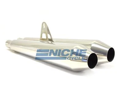 21" Triumph Mag Wheel Bonneville Polished Muffler Set Reverse Cone  1.5" - Изображение 1 из 4