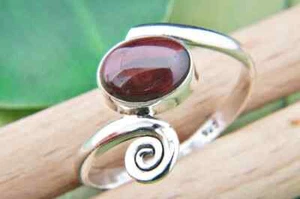 Garnet 925 Sterling Silver Band& Statement Ring Handmade Ring All Size -q-57 - Picture 1 of 12