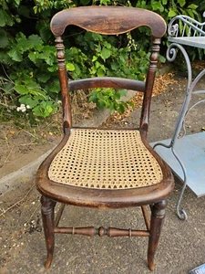 LOVELY, ONE OF, STYLISH, OLD VINTAGE CHAIR, WITH RATTAN SEAT + CAN HELP DELIVER - Picture 1 of 2