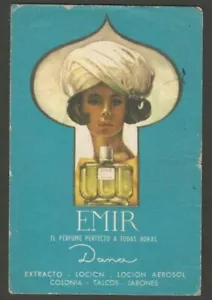 Perfume Dana Emir París Francia Tarjeta 3 3/4""x 3 1/4"" Aprox - Imagen 1 de 1