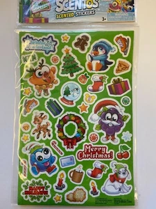 1 pack of 2 sheets Scentos Christmas scented glitter stickers stocking stuffer - Picture 1 of 1