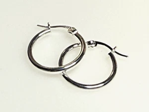 Vintage Sterling Silver Earrings 925 Jewellery Hoop Snap 3.05g - Picture 1 of 6