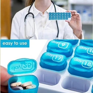 Pillola Organizzatore Pillole 31 Giorni con Cialde Pop-Out Dispenser Conservazione Medicina Viaggio - Foto 1 di 4