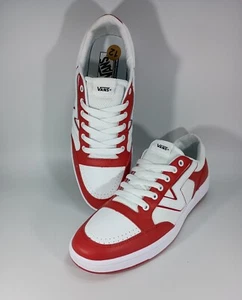 Vans Lowland Sneakers/Scarpe Comode in Pelle Rosso/Bianco Uomo Taglia 12" - Foto 1 di 8