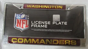 NFL Washington Commanders Team Gold in Maroon Laser Cut Chrome License Frame - Picture 1 of 1