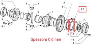 Anello Spessore Differenziale 0,6mm Fiat Lancia Alfa Romeo OEM 4177450 = 7728982 - Imagen 1 de 2