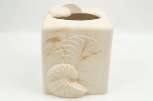 3D Seashell Bath Tissue Box Cover Holder Heavy High Quality Ceramic- Beige - Picture 1 of 6