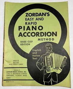 ZORDAN'S Easy And Rapid Piano Accordion Method Bass Clef Edition 1937 Vintage - Picture 1 of 10