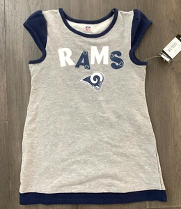 NWT Kids Girls NFL Team Apparel LA Rams Shirt Gray Blue Logo Size L 6X - Picture 1 of 10