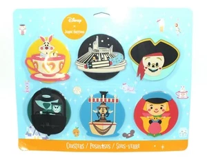 Disney Parks Jarrod Maruyama Magic Kingdom of Cute 6 Getränkeuntersetzer Geist Pirat - Bild 1 von 12
