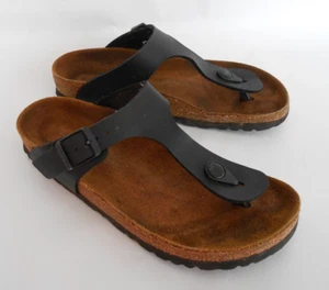 Birkenstock Womens sz 6 Gizeh Thong Sandals Toe Post Black - Picture 1 of 11