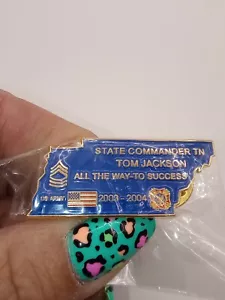 Tennessee State Cammander Tom Jackson 2003- 2004 Gold Tone & Enamel Lapel Pin - Picture 1 of 3