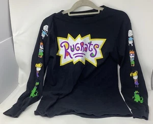 Nickelodeon T-Shirt Size S Black Rugrats Long Sleeve Crew Neck Tee - Picture 1 of 4