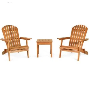 Alpulon Adirondack Chair 34"Dx35.5"Hx28"W Armchair Folding Wood Natural Finish - Picture 1 of 7