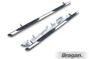 Side Bars Pair + 4 Step Pads Tapered Ends For Renault Captur SWB 2018 - 2020 4x4 - Picture 1 of 2