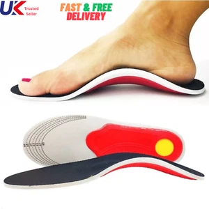 Orthotic Insoles For Arch Support Plantar Fasciitis Flat Feet Gel Heel Back Pain - Picture 1 of 11