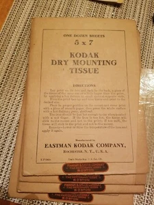 NOS 1910s 19187 Rare Vintage Eastman Kodak Dry Mounting Tissue 5 x 7 - 12 sheets - Picture 1 of 4