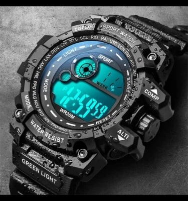 Men’s LED G-Shock Style Military Tactical Waterproof Sports Watch - Image 1 of 4