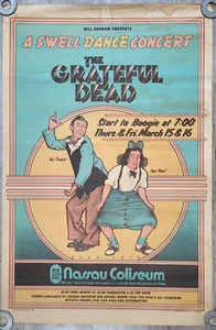 Original GRATEFUL DEAD NASSAU 1973 No. 288 BILL GRAHAM Concert Poster- 38" x 25" - Picture 1 of 13
