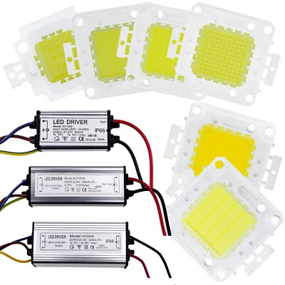 10W 30W 50W 70W 100W LED COB Chip Beads Bulb High Power Driver Supply Adapter RC - Image 1 of 4