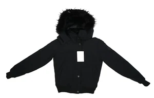 Hollister All Weather Collection Faux Fur Removable Hood Black Coat Womens XS - Picture 1 of 11