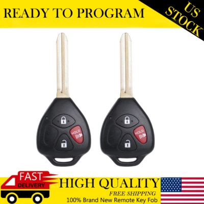 2 For 2010-2019 Toyota 4Runner/2010-2012 Rav4/2012-2014 Yaris Remote Key Fob  - Image 1 of 4