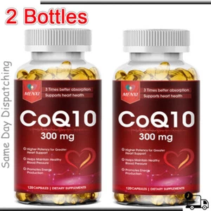 2×CoQ10 Coenzyme Q-10 Coenzyme 300mg Capsules BIOPERINE Antioxidant Heart Energy - Picture 1 of 9