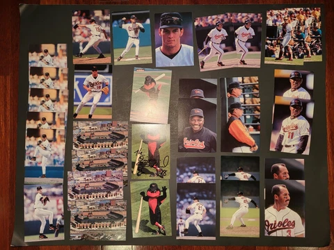 Baltimore Orioles postcard Lot of 33 Team Issued Alomar Baines MLB Baseball Cover
