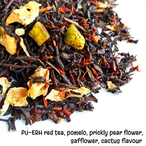 Pu Erh Pomelo, Safflower, Cactus Flavour - Premium Red Slimming Detox Tea Blend - Picture 1 of 4