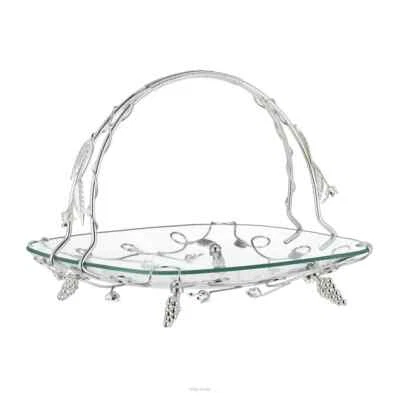 Argento Placcato Quadrato Piastra Con Henkel 29,5 X 29,5 CM Argento - Immagine 1 di 4