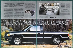 1986 Mazda 3-page advertisement, MAZDA B2000 LX pickup truck print ad - Bild 1 von 1