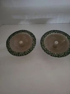 The Original Apple Baker Pairs Maine Blue Spange Ware Rim Farmhouse TRINKET ... - Picture 1 of 7