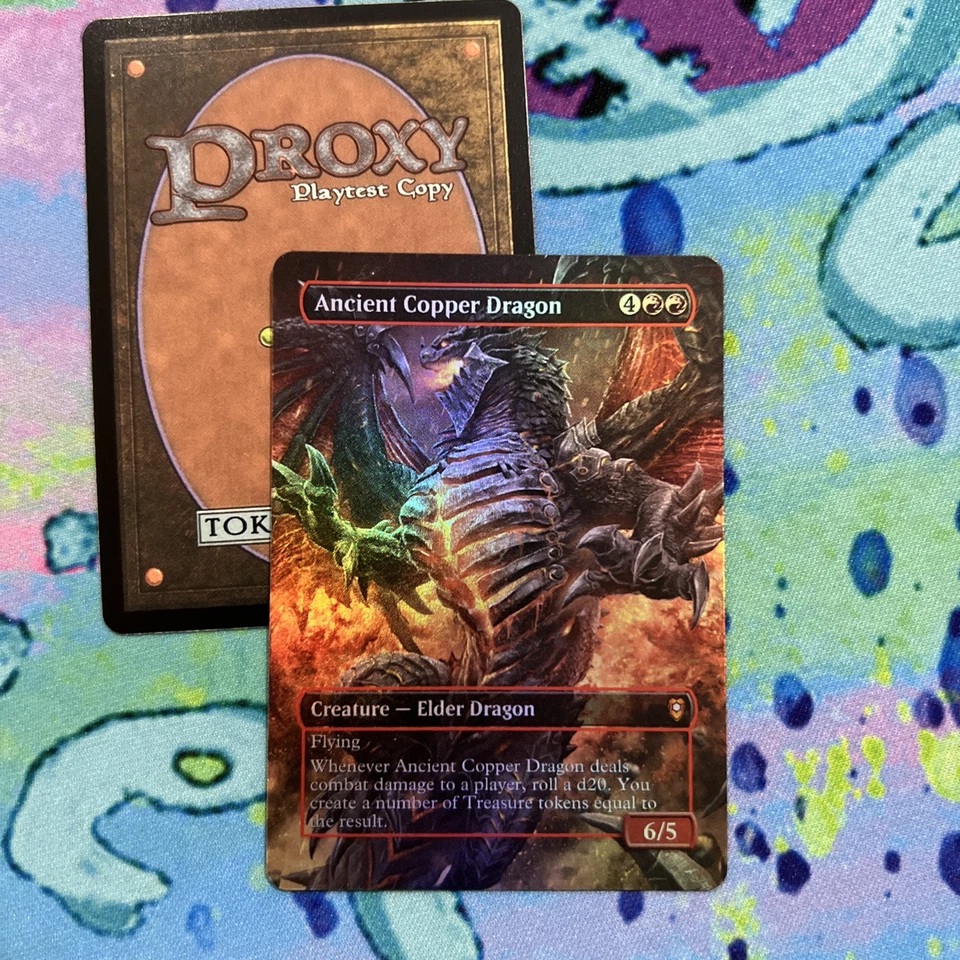 DIY Ancient Copper Dragon Full Art Foil Play Test Mtg Card - Image 1 of 1