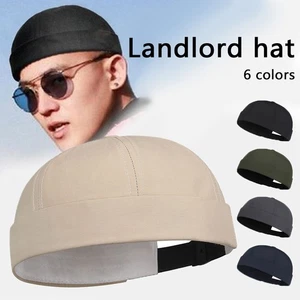 Landlord Hat Short Caps Dome Melon Cap Hip Hop Caps Brimless Hat Fashion Vintage - Picture 1 of 16