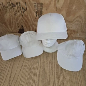 Menge 4 Vintage Hüte verstellbarer Riemen Druckknopf Youngan Cobra Outdoor Kappe weiß neu ohne Etikett... - Bild 1 von 8