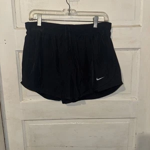 Nike Dri-Fit Shorts Women's Size XL Black Stretch Waist Lined Running Workout  - Picture 1 of 3